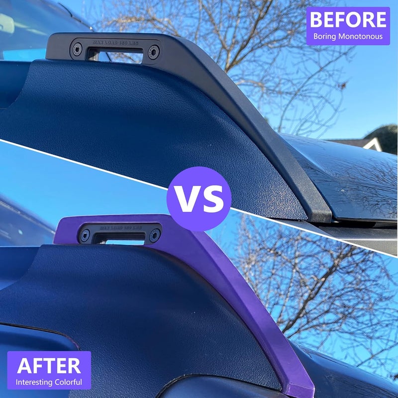 RERPRO Hood Trail Sights Cover Trim for Ford Bronco 2/4 Door 2021 2022 2023 2024 2025 Accessories Engine Hood Hinge Covers Hood Side Release Handle Decoration Stickers Accessory, 1 Pair Purple - Image 2